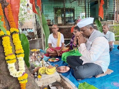 Padukas of Shri Dattaguru - Abhishekam and daily pooja every full moon